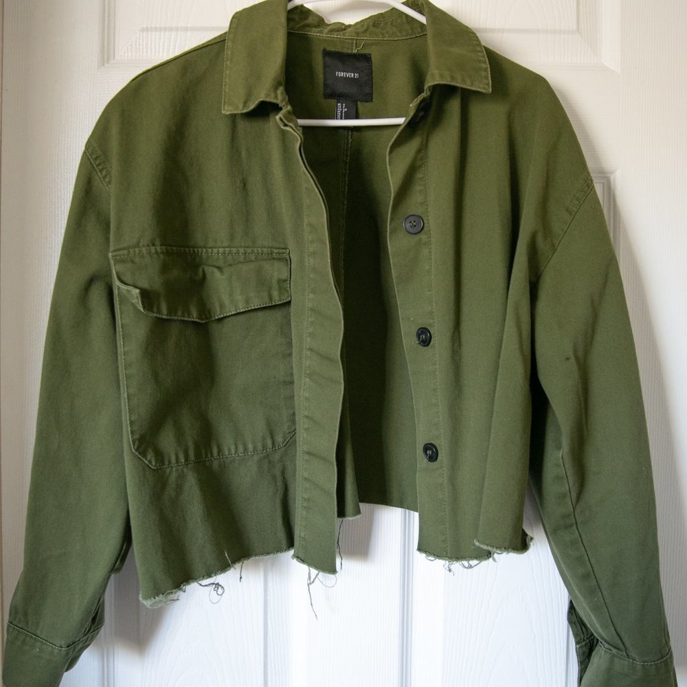 Forever 21 Cropped Army Jacket